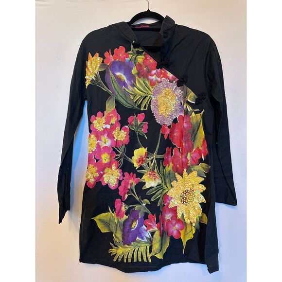 Butler and Wilson Floral tunic/Dress  Mandarin Collar Size Small - Picture 1 of 6